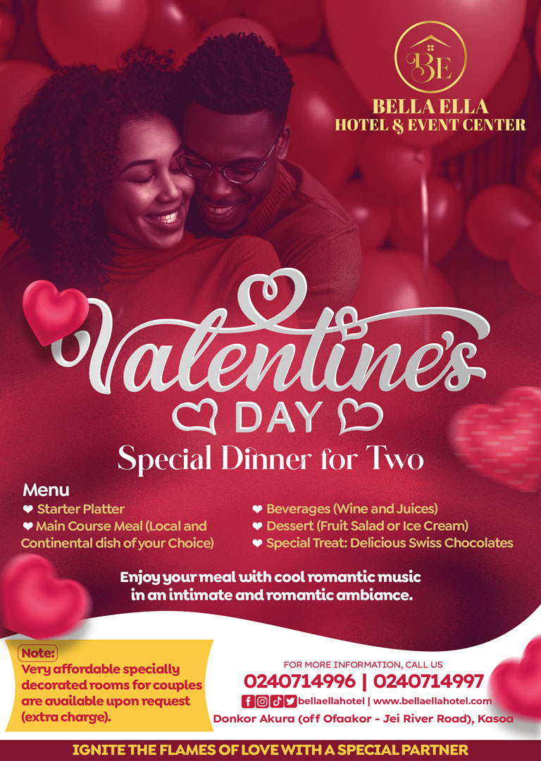 A Night of Romance at Bella Ella Hotel & Event Center: Valentine’s Day Special Dinner for Two